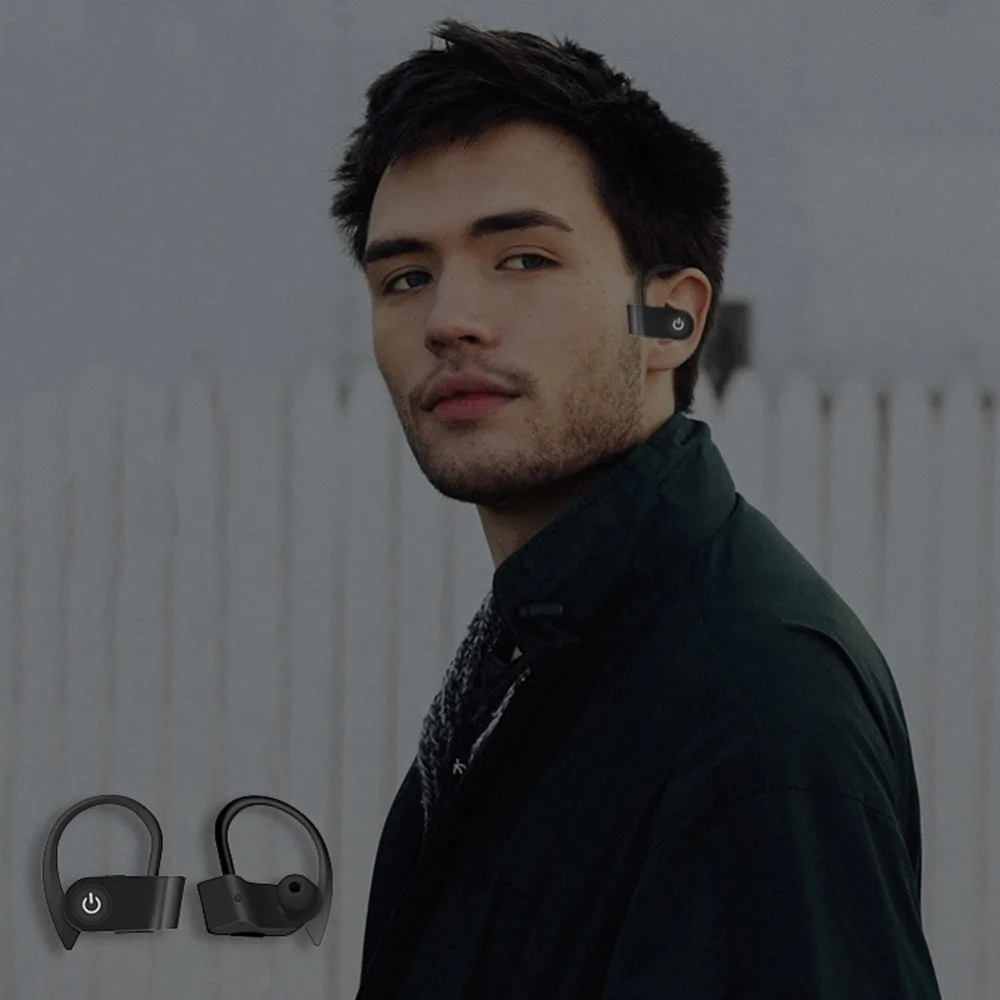 Bluetooth гарнитура Bluetooth 5,0 Беспроводные спортивные наушники с микрофоном HD стерео наушники-вкладыши с защитой от пота