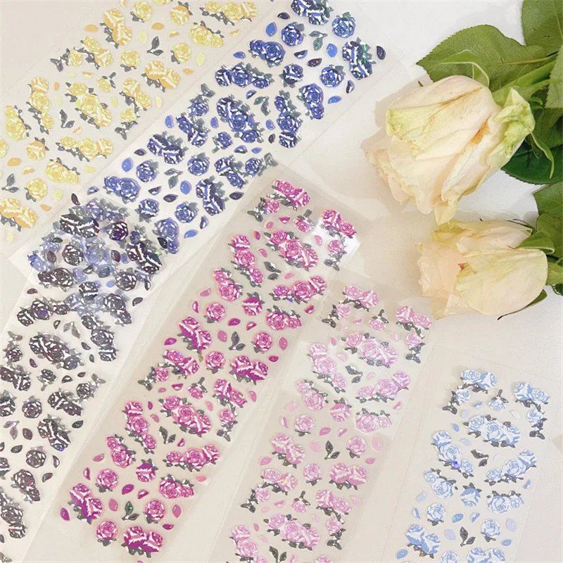 Красочные розы босоножки на высоком каблуке Blingbling наклейки в Корейском стиле Ins