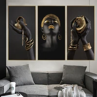 african woman black hands holding golden jewellery canvas paintings posters and prints on the wall art pictures home decor
