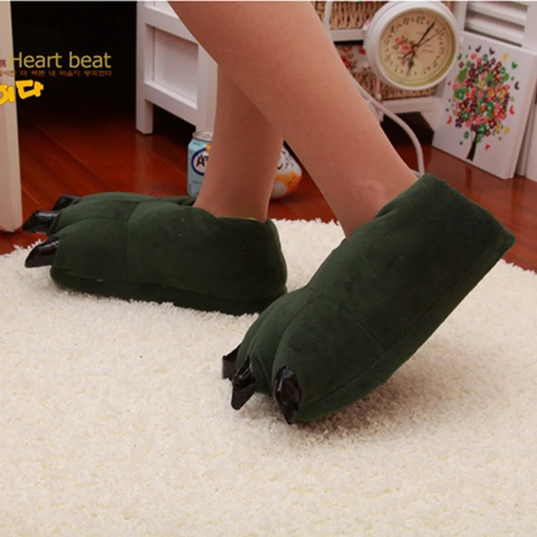 

2020 Winter Warm Soft indoor floor Slippers Women Men Children slippers Paw Funny Animal Monster Claw Christmas Slippers Gifts