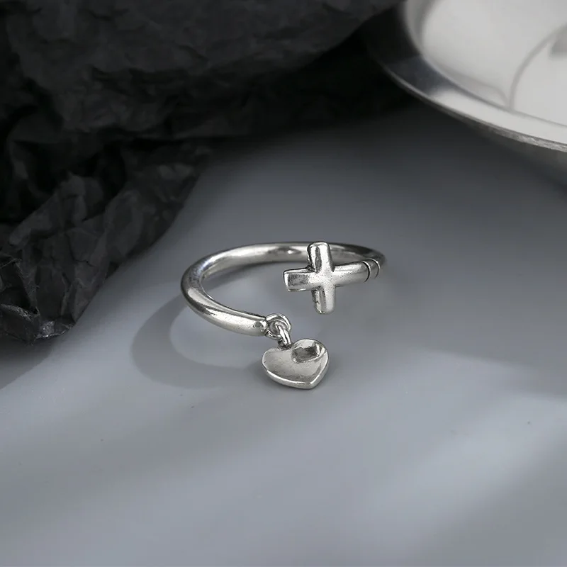 Открытые Кольца с подвеской в виде сердца ювелирное изделие для пар кольцо