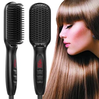 professional hair straightener brush fast heating anti static mens beard comb magic hair straightening iron hair styling irons
