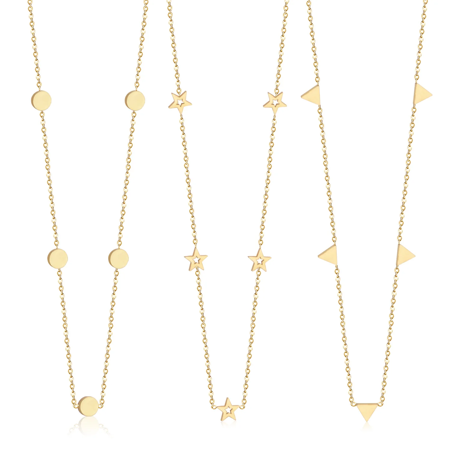 

LUXUSTEEL Gold Color Round Coin Charm Necklaces For Women Stainless Steel Collars Choker Long Necklace Party Jewelry 35cm+5cm