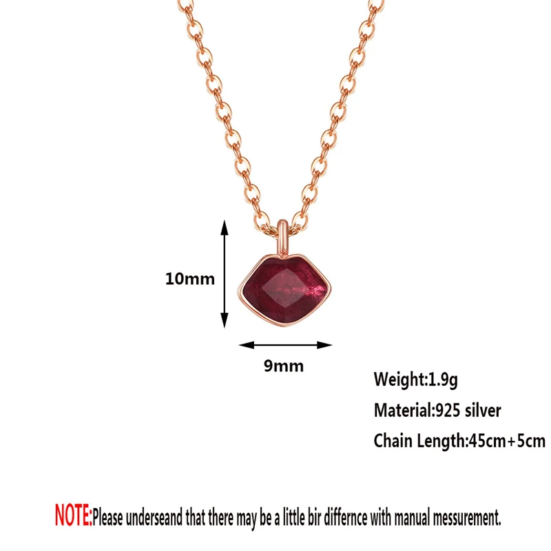 QIMING крошечное розовое золото сексуальное красное ожерелье с губами для женщин