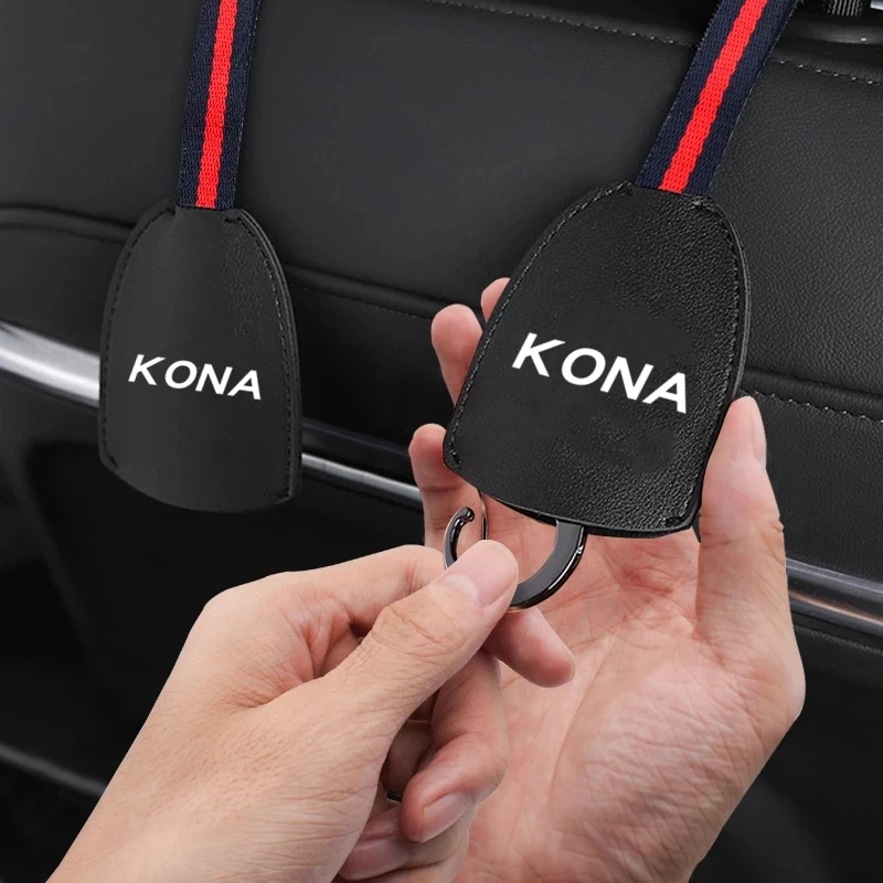 

Car Headrest Hook Seat Back Hanger for Bag Handbag Multifunction Clips leather shelves For Hyundai KONA 2020