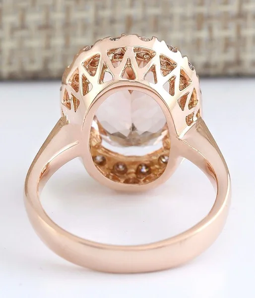 

14K Rose Gold Women's Pure Natural Ametrine Ring Champagne Topaz Diamonds Jewelry Bizuteria Sterling Silver Jewelry Gemstone