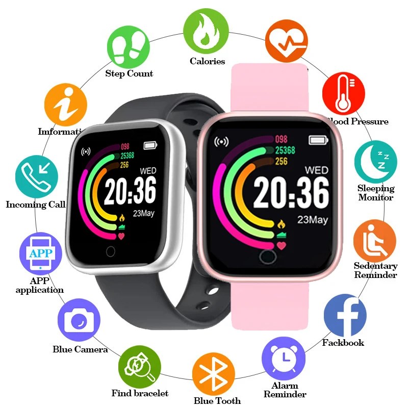 

Kids Smart Watch Men Sport Bracelet Waterproof Silicone Women Smartwatch Step Count Healthy Monitor Heart Rate Smart Digital Wat