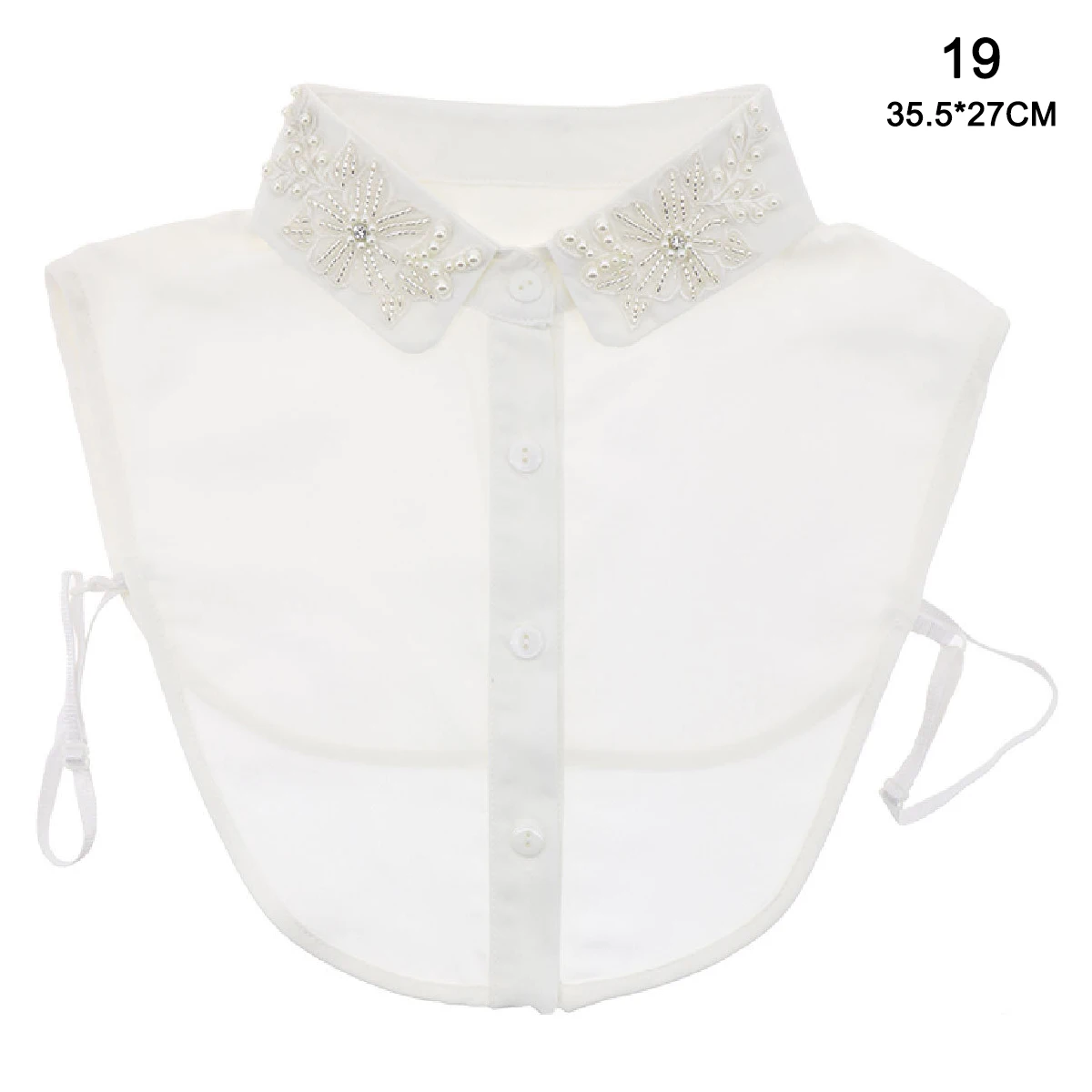 

Stylish Blouse Detachable Lace Collar Half Shirt False Faux Collar with Adjustable Strap All-match d88