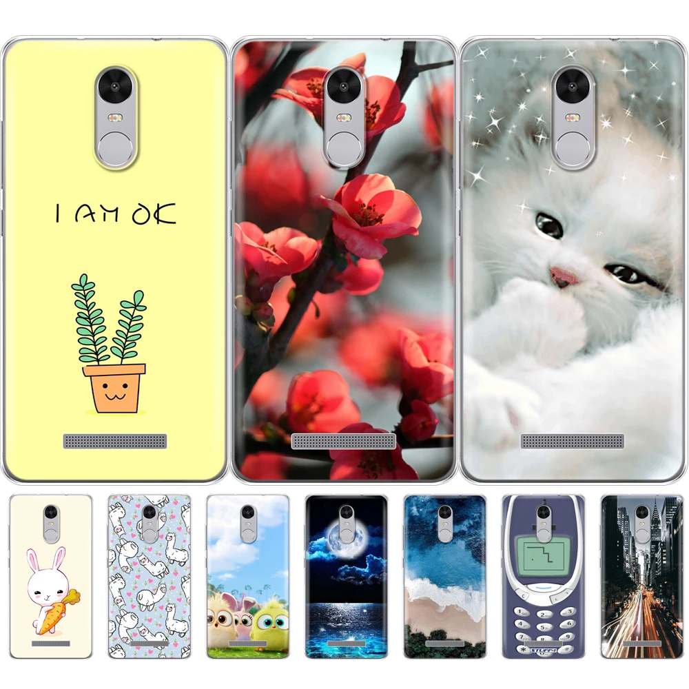 Силиконовый чехол TPU для Xiaomi Redmi Note 3, крышка для профессионального телефона, длина 150 мм, милый котик, цветок, трава, фиолетовый.