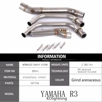 full exhaust system front link pipe for yamaha r3 r25 2014 2020 mt 03 2016 2018 modified motorcycle silecner stainless steel set