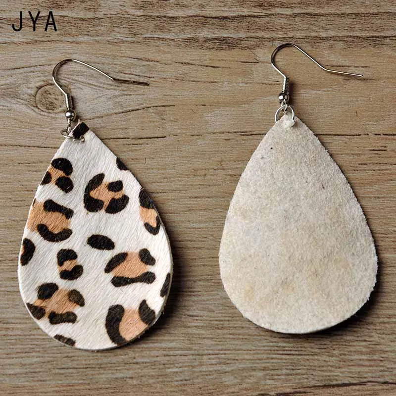 Cpop кожаные серьги для женщин Разноцветные с леопардовым пером большие длинные