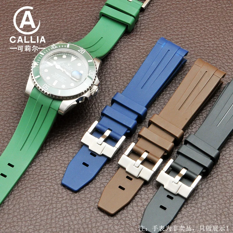 Запасной силиконовый резиновый ремешок Rolex с черным водяным призраком зеленым