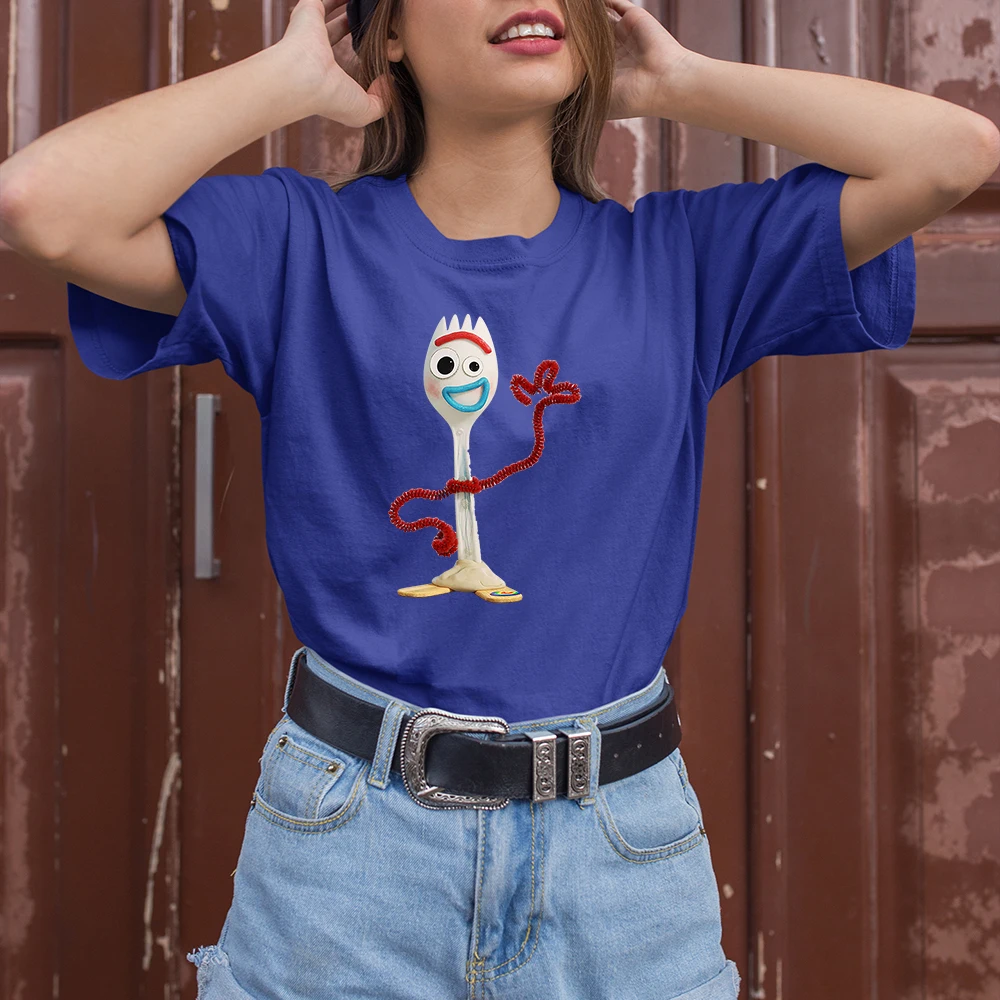 

Toy Story Forky Casual Fashion Outdoor Women T-Shirts Round Neck Summer New Products Short Sleeve T Shirt Female Comfortable Top
