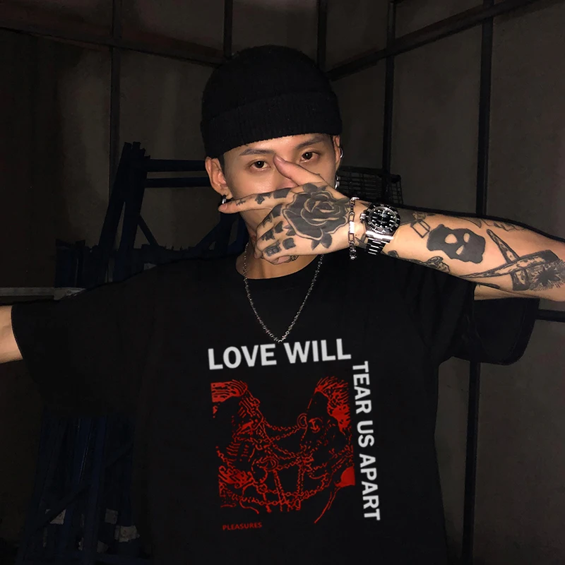 Мужская футболка в стиле хип хоп Lil Peep Love Will уличная летняя большого размера с