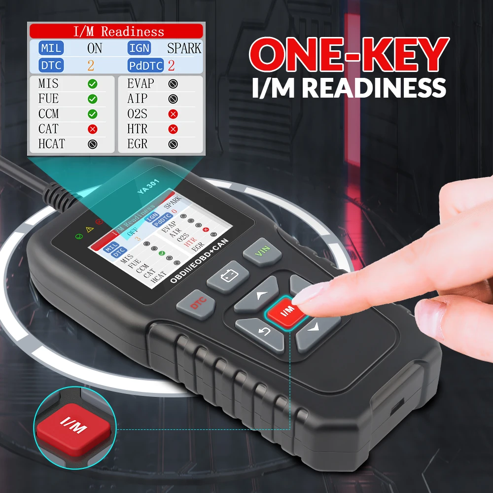 10 шт./считыватель кодов EDIAG YA301 OBD II полнофункциональный OBD2 сканер многоязычный