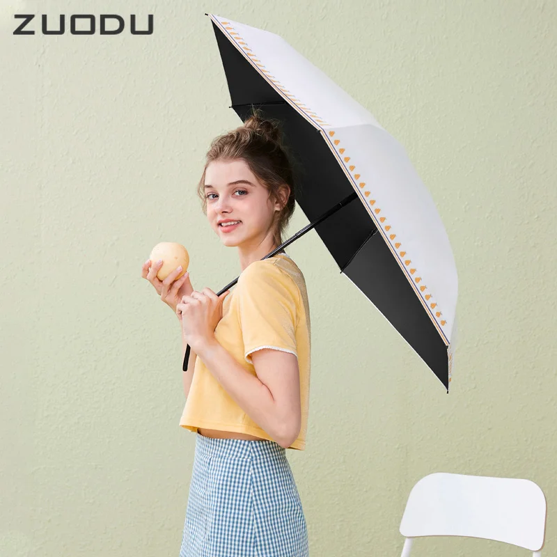 ZUODU мини-зонт с защитой от ультрафиолета для женщин складной маленький зонт