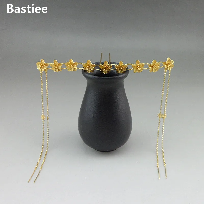 

Bastiee 999 Sterling Silver Hair Fork Accessories For Women Golden Plated Tassel Hair Stick Hmong Handmade Luxury Jewelry