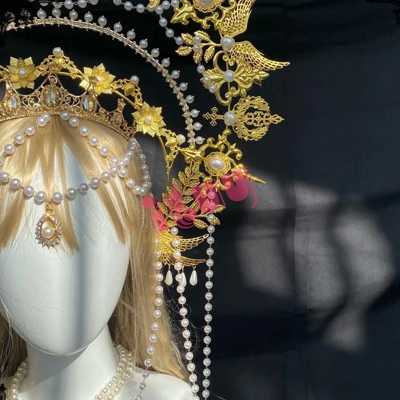 Тиара с жемчугом в стиле барокко аксессуары готическом | Тематическая одежда и