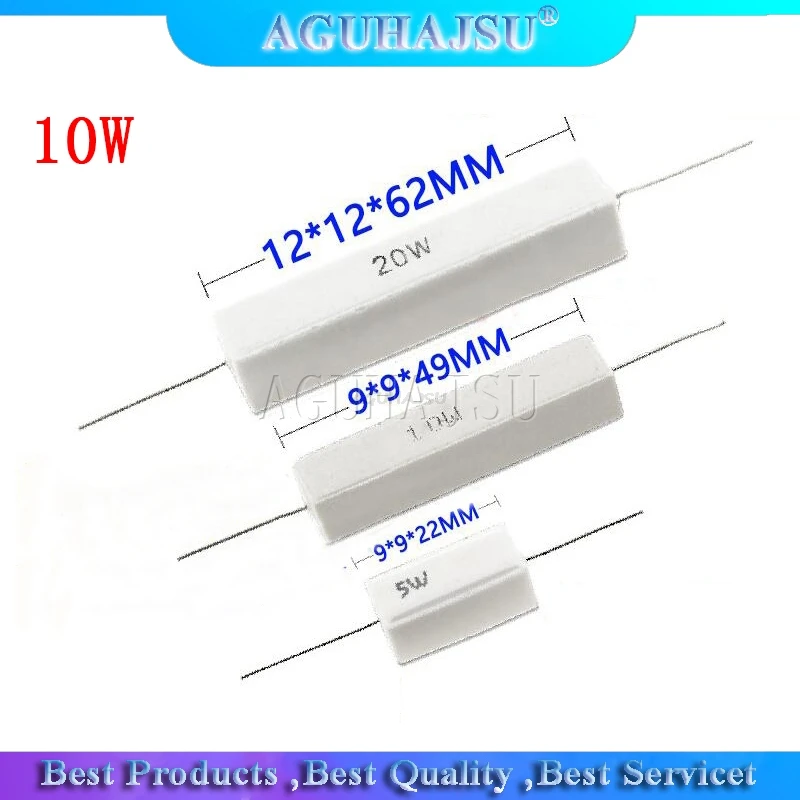 10 шт. Вт цемента резистивный токоудержатель на возраст 1 2 5 8 15 20 25 100 Ом 1R 2R 5R 8R 10R 15R