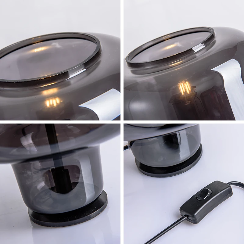 Современный E27 светодиодный Железный стеклянный черный прикроватный маленькая