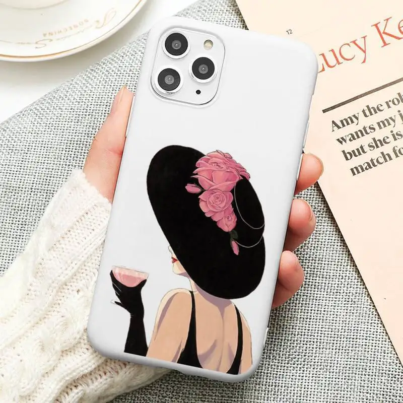 

Elegant and noble sexy woman Phone Case Candy Color for iPhone 11 12 mini pro XS MAX 8 7 6 6S Plus X 5S SE 2020 XR