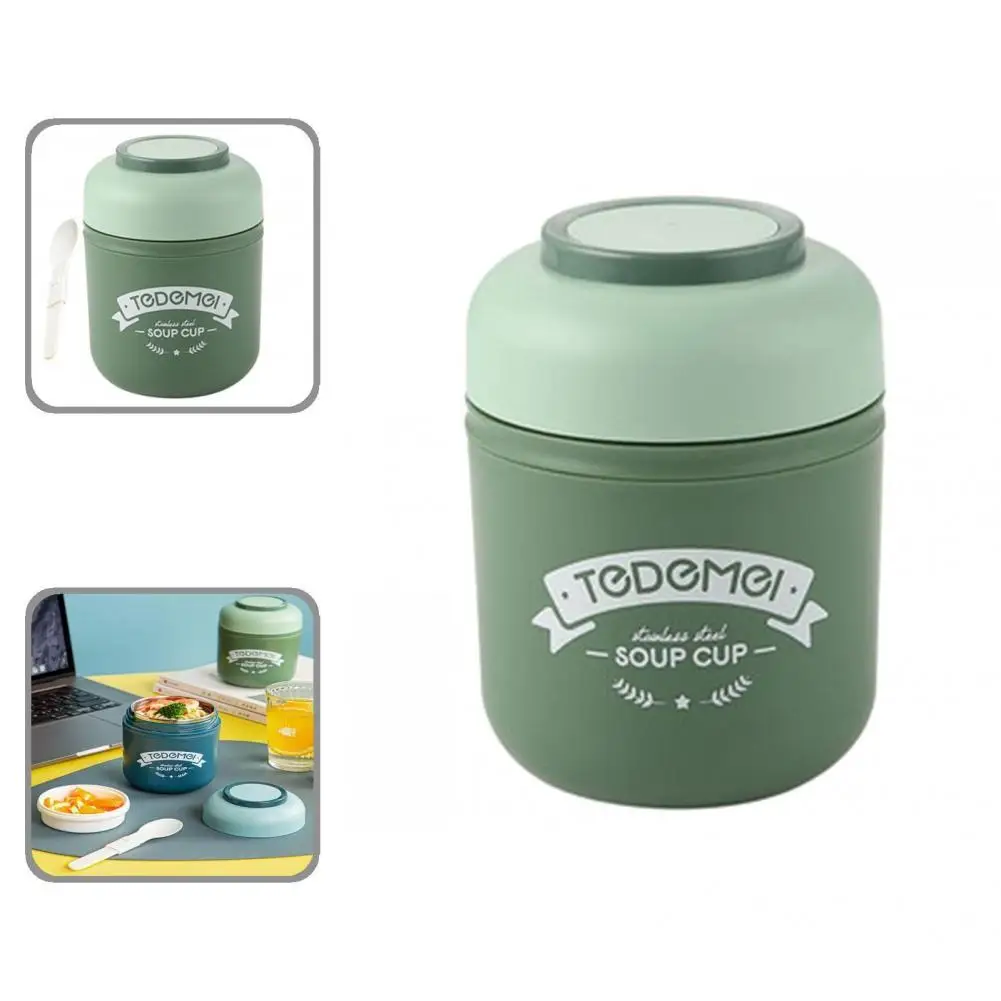 Modern Soup Bottle Anti-Corrosion with Spoon Practical Insulated Soup Cup Food Cup Soup Cup 550ml