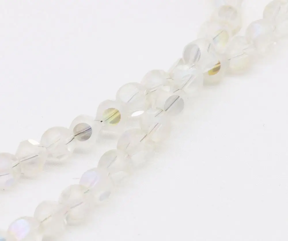 Круглые матовые шеститочечные хрустальные бусины с цветным покрытием 100 шт. 6 мм