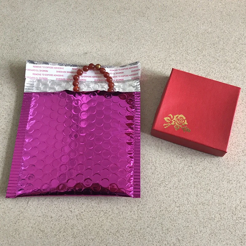 

20Pcs Plastic Bubble Envelopes Bag Self Seal Bubble Mailer Padded Shipping Mailing Bag with Bubble Rose Red Foam Express Bags