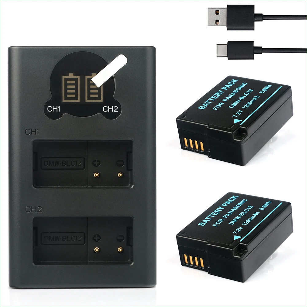 DMW-BLC12 BLC12 Батарея + Dual USB Зарядное устройство для цифрового фотоаппарата Panasonic DMC-G5