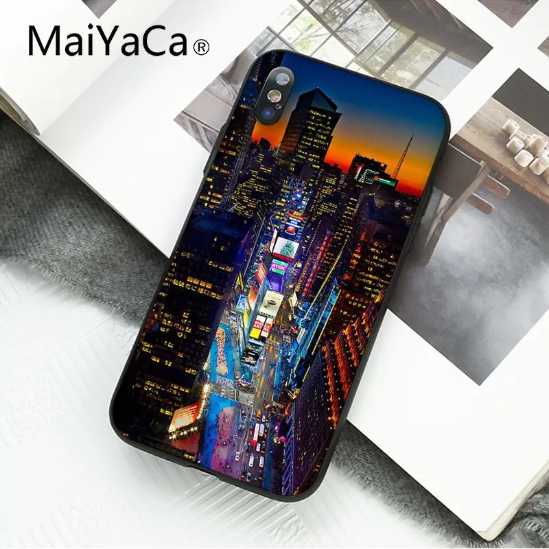 A5 MaiYaCa Нью-Йорк Таймс Сквер такси чехол для телефона для iphone 11 Pro 11Pro Max 8 7 6 6S Plus X XS MAX 5 5S SE XR - Цвет: A5