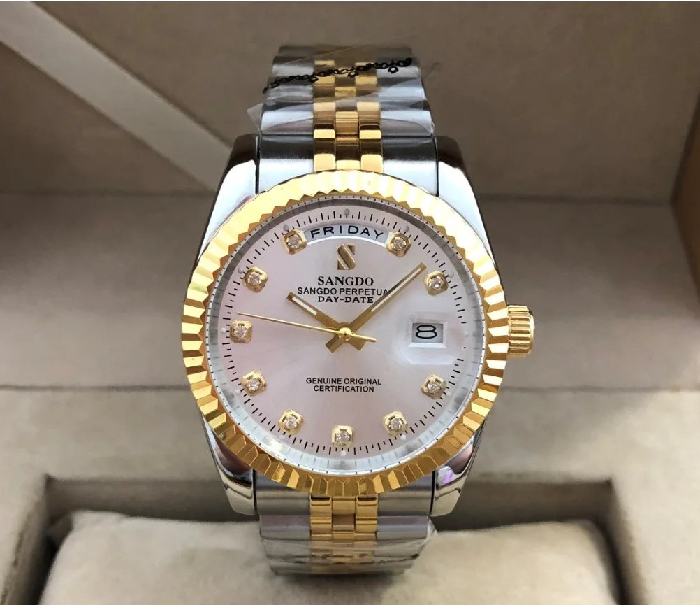 Мужские механические часы SANGDO Роскошные автоматические с автоподзаводом и