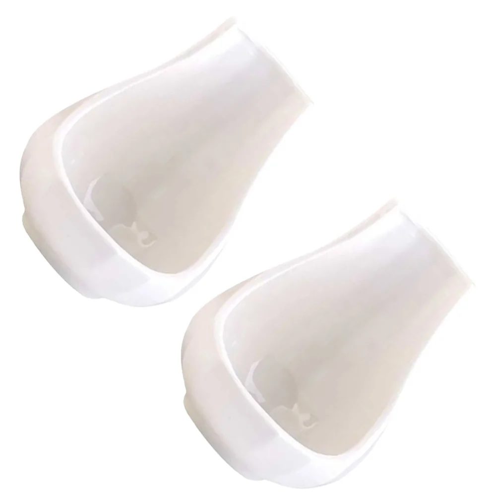 

2pcs Ceramic Spoon Rests Practical Kitchen Utensil Holder Spoon Racks (White)