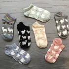 Новинка 2020, лидер продаж, короткие невидимые крошечные носки-альпака с сердечками, лама для фермерского зоопарка, мягкая Овечка, удобный уютный хлопок