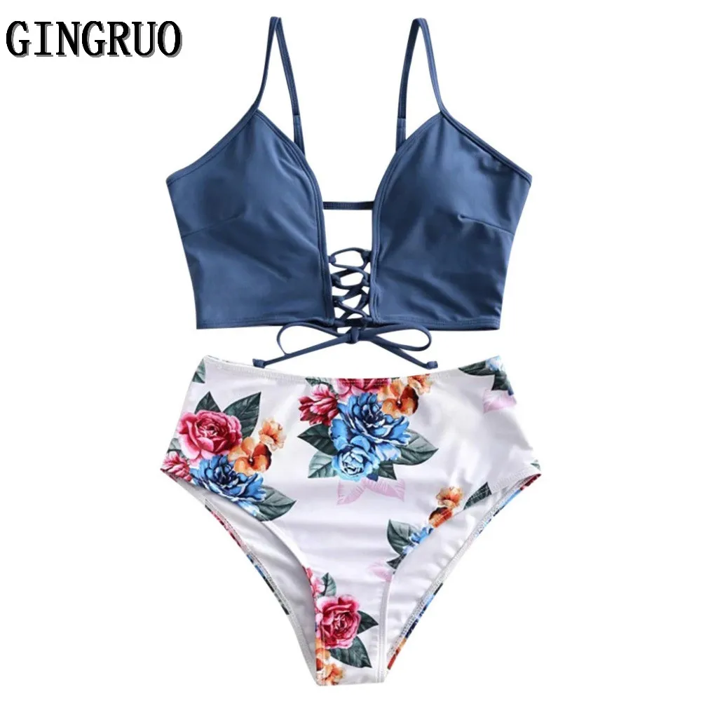 Богемное бикини пуш ап 2020 купальник с цветочным принтом и листьями бандажный