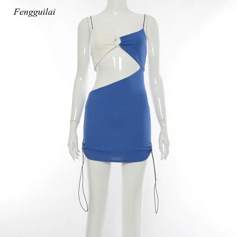 

European and American Women's New Color Matching Suspenders 2021 Spring and Summer Design Beach Dress