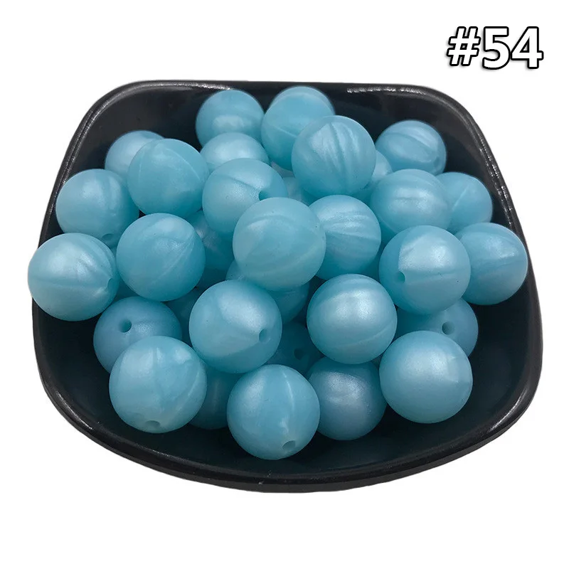 5PCS Beads 54 5 шт. Детские Силиконовые Прорезыватели 19 мм Пищевой бисер без БФА, силиконовый Прорезыватель для зубов DIY ювелирные изделия ожерелье аксессуары для кормления игрушки - Цвет: 5PCS Beads 54