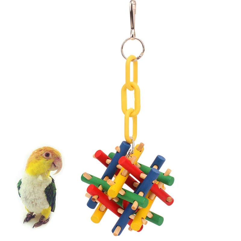 

2021 Parrot Toy Stainless Steel 4 pots string Bird Chewing Bite Toys Pet Supplie