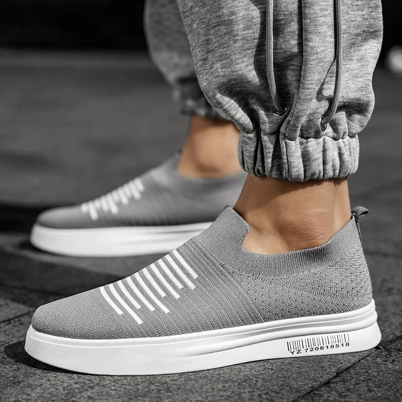 

2021 Men Casual Sport Breathable Canvas Shoes Slip On Driving Shoe Flat Outdoor