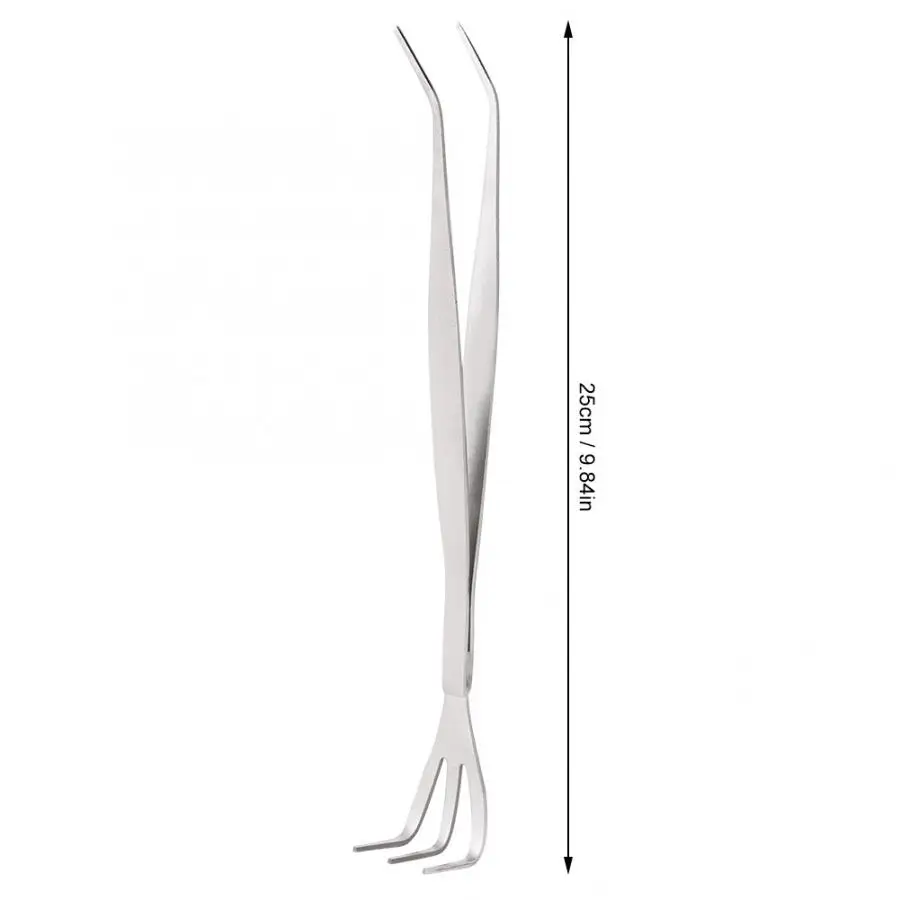 Грабли из нержавеющей стали 2 в 1 пинцет бонсай с эргономичной ручкой для почвы и