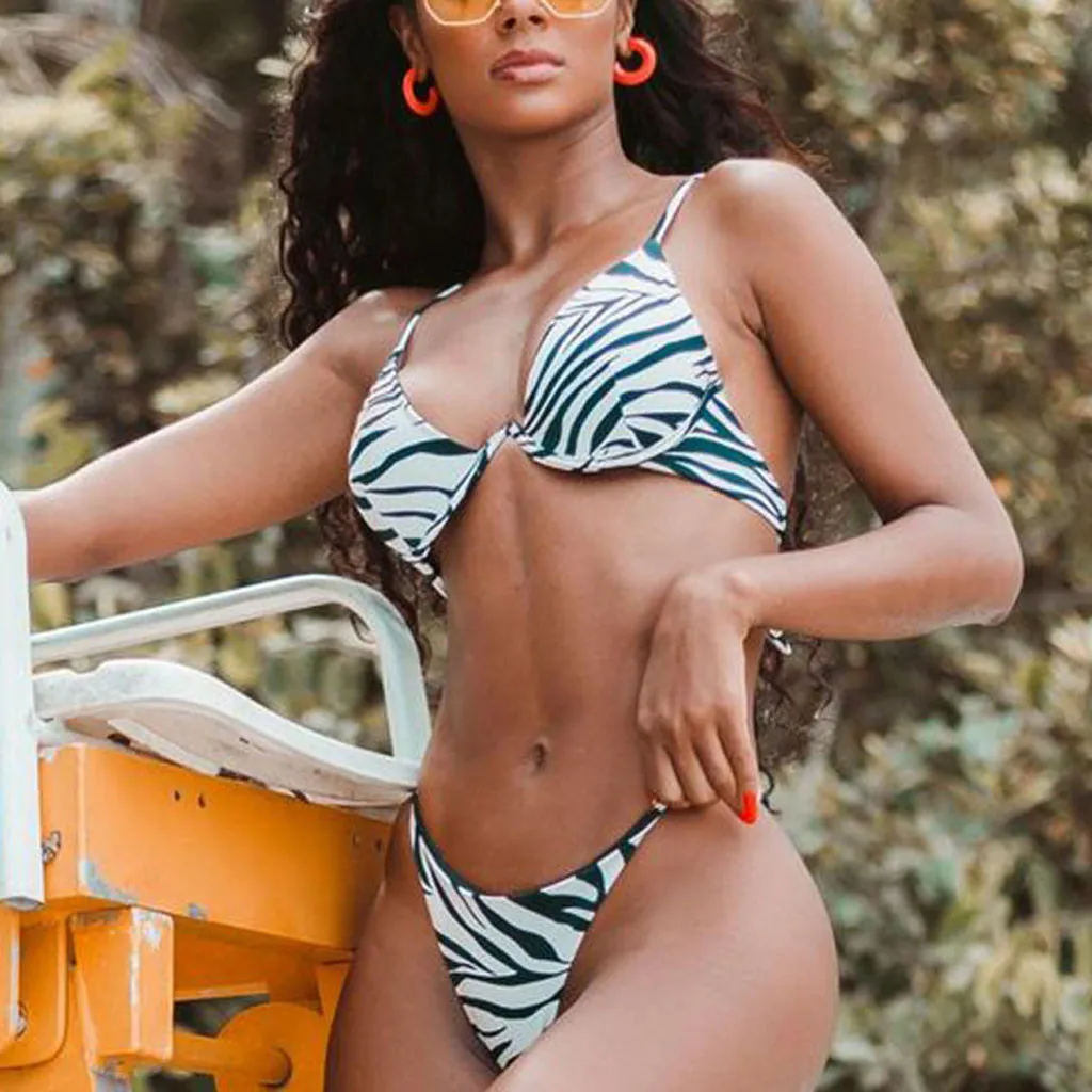 Бикини с тигром 2020 пуш ап сексуальный купальник на косточках Женский Бандаж