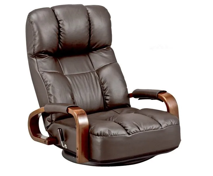 

360 Degree Rotation Floor Swivel Recliner Chair Living Room Furniture Asian Design Leather ArmChair Chaise Lounge