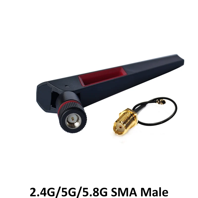 GRANDWISDOM 5pcs 2.4g 5.8g antenna 8dbi sma male wlan wifi dual band antene router tp link antena IPX ipex 1 SMA female pigtail