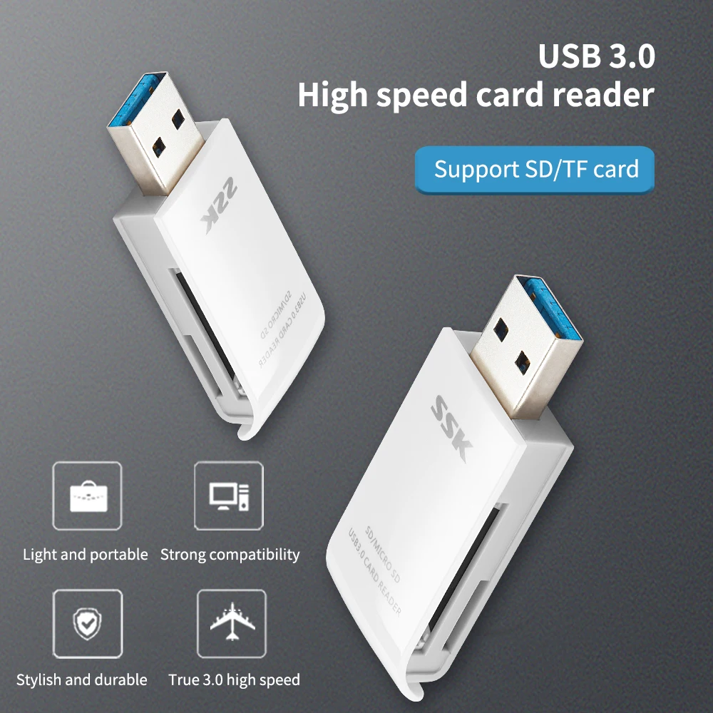 Устройство для чтения карт памяти SSK USB 3 0 SD Micro SDXC TF|Картридеры| |
