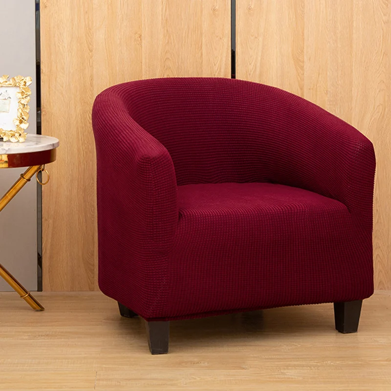 

The New Elastic All-inclusive Single Round Sofa Cover Internet Cafe Coffee Shop Hotel Hotel Hotel Hotel Small Semi-circular Sofa