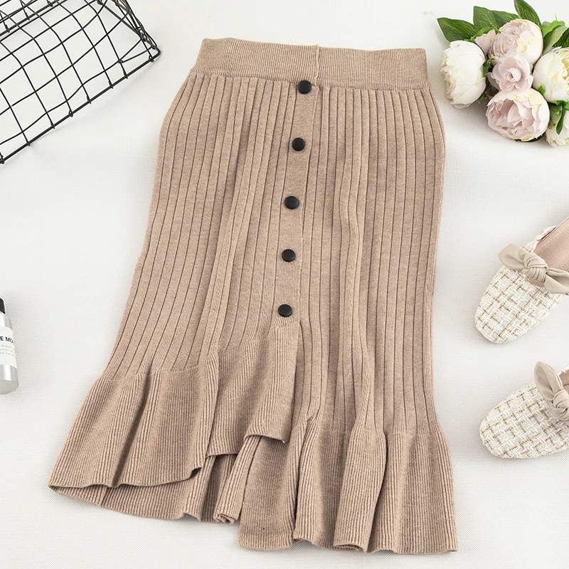 Женская трикотажная юбка Gagarich элегантная Однотонная трапециевидной формы на