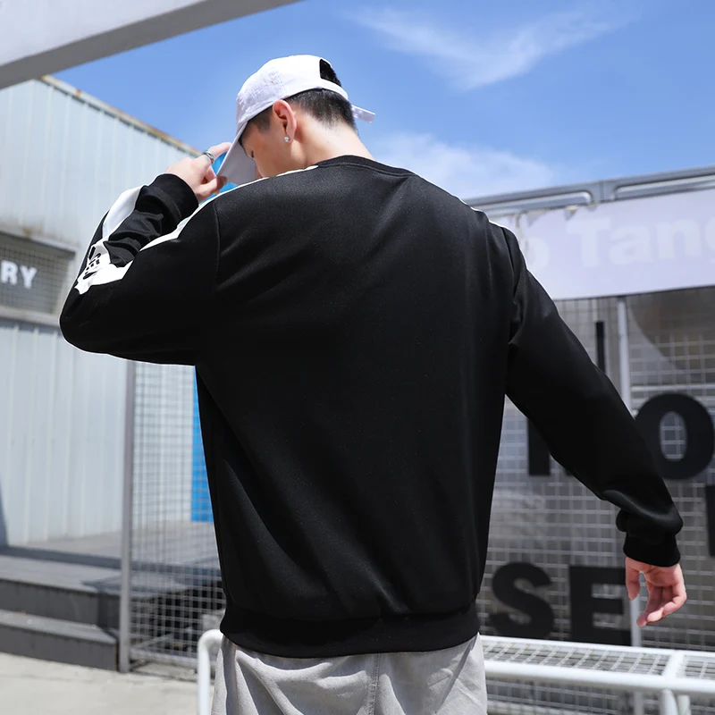 Мужская повседневная толстовка с капюшоном однотонный пуловер круглым вырезом