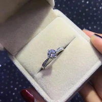 luxury crystal 925 sterling silver diamond ring woman beautiful lady heart ring pretty fashion engagement wedding jewelry party