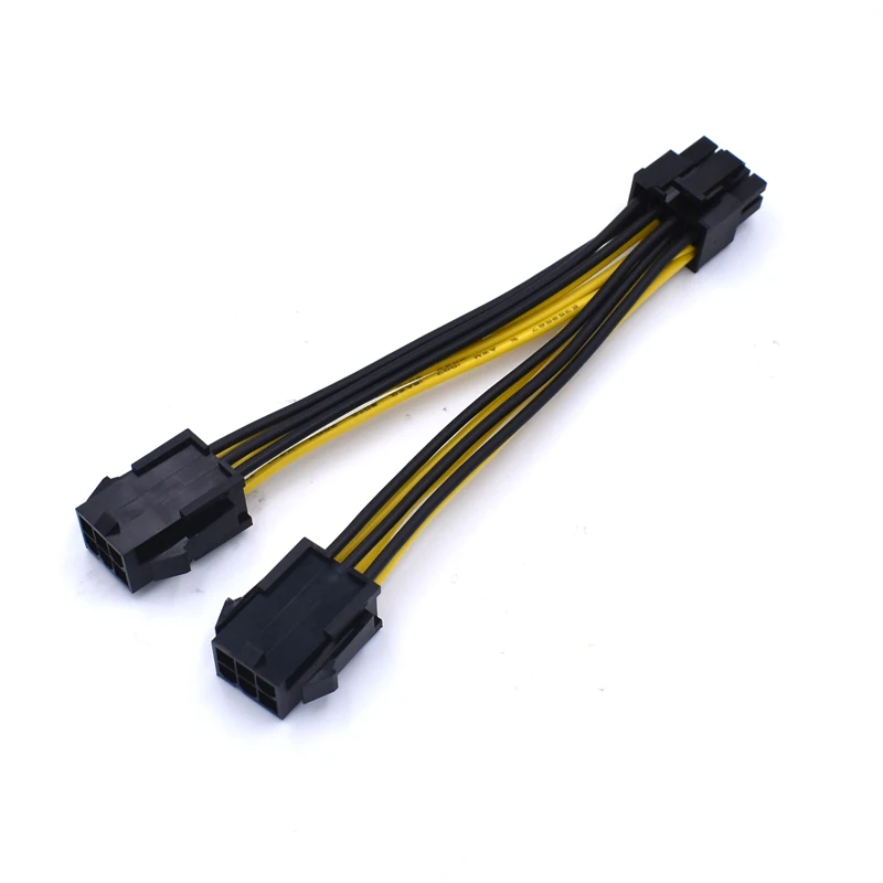 10 шт./лот высококачественный 18AWG PC ATX PCI E 2 * 6PIN мама к 8PIN папа кабель питания для ASUS