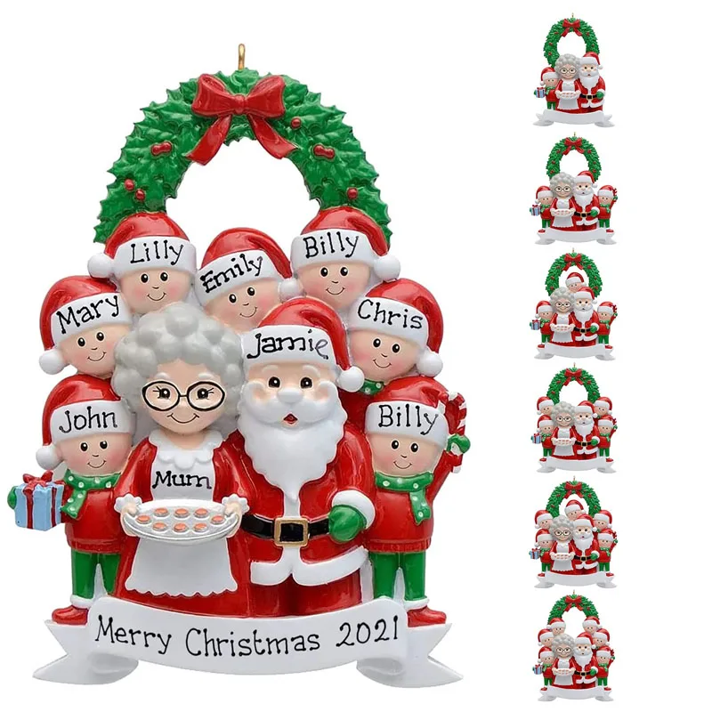 

2021 Personalized Reindeer Family Christmas Tree Ornament Personalized Family Pendant Christmas Tree Hanging Pendant Decorations