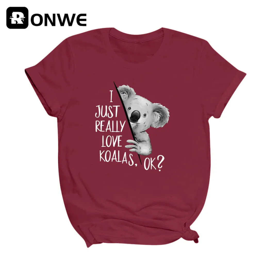 Мне просто очень нравятся коалы хорошо? Женские футболки с принтом для девочек